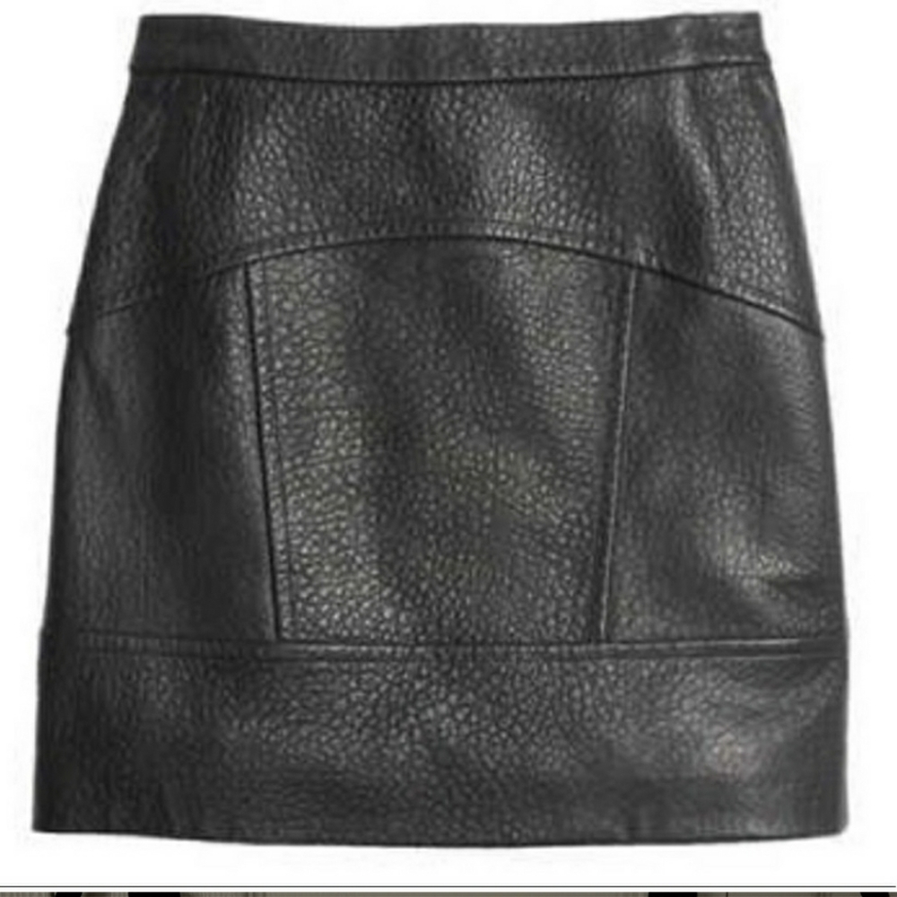 Pebbled leather madewell skirt